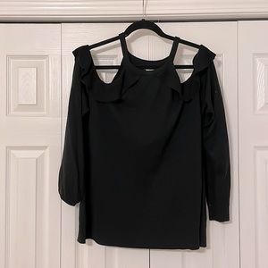 Black cold shoulder sweater